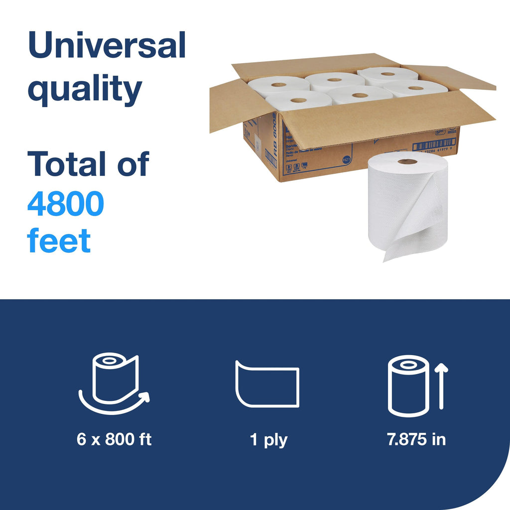 White Hand Towel Roll, 6 Rolls Q25863
