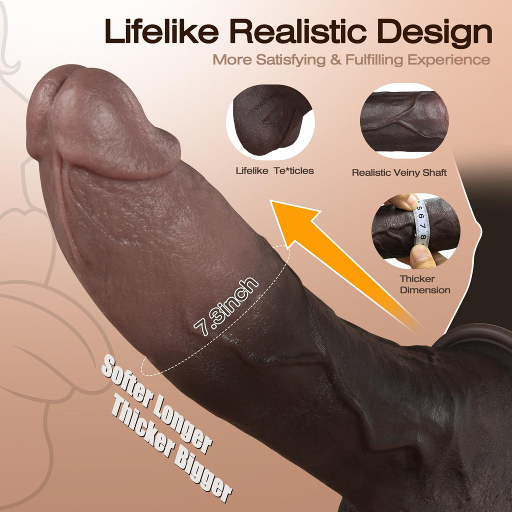 11.5 Inch Black Silicone Dildo H7408
