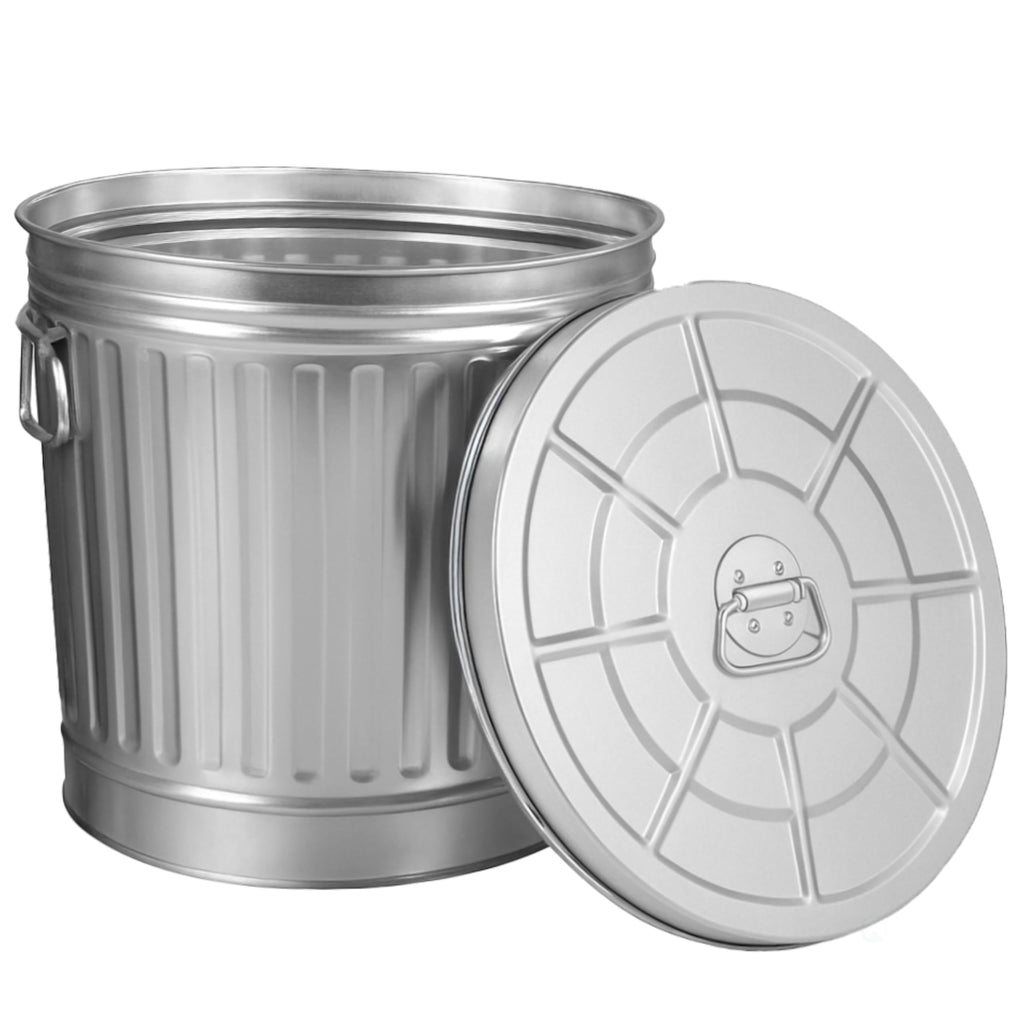 7 Gallon Galvanized Steel Trash Can with Lid D793449