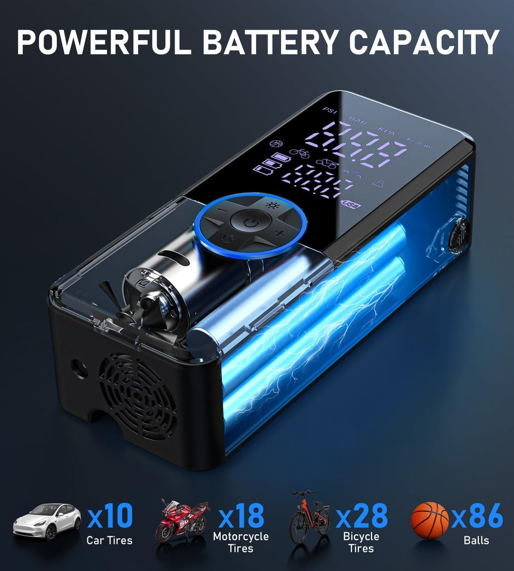 Portable Cordless Tire Inflator Air Compressor with Digital Gauge F70037