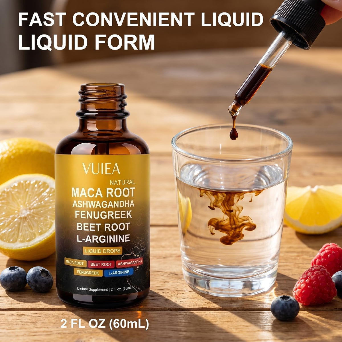 Liquid Maca Root Supplement with Ashwagandha, Fenugreek & Beet Root O9691