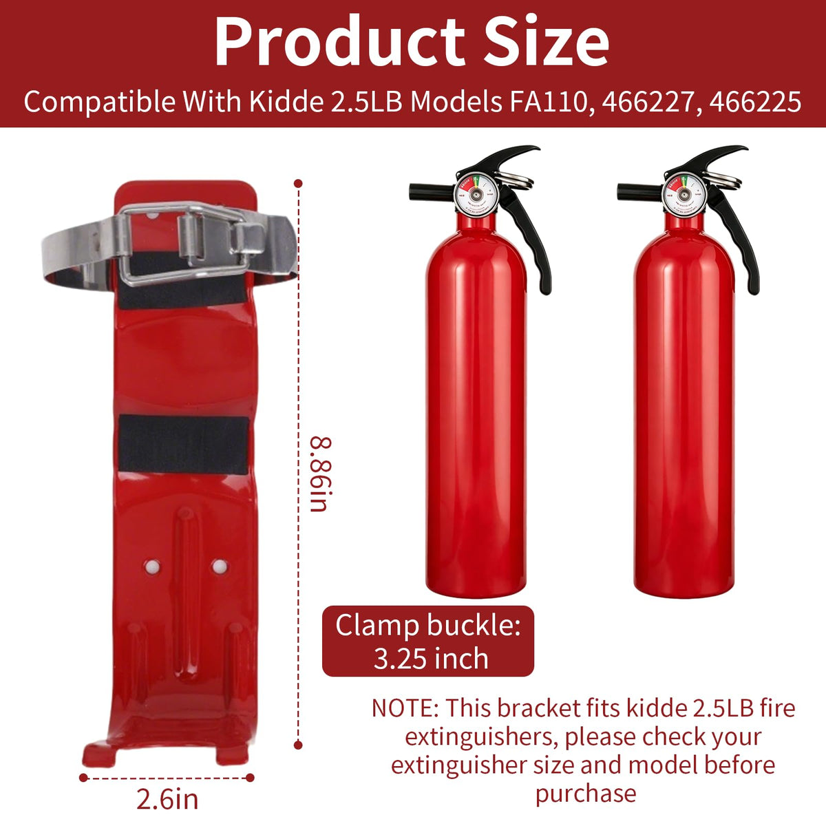 Fire Extinguisher Bracket Quick Release Anti-Vibration Mount Holder G59862