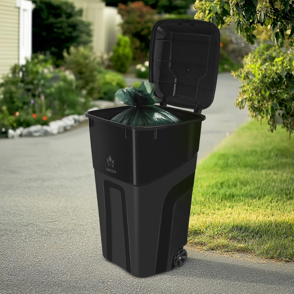 32 Gallon Wheeled Outdoor Garbage Can with Lid T7213