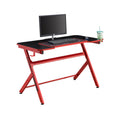 48" Black Red Gaming Computer Desk with Cup Holder L165