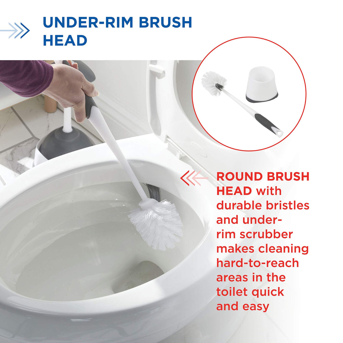 White Toilet Bowl Brush with Storage Caddy Q405