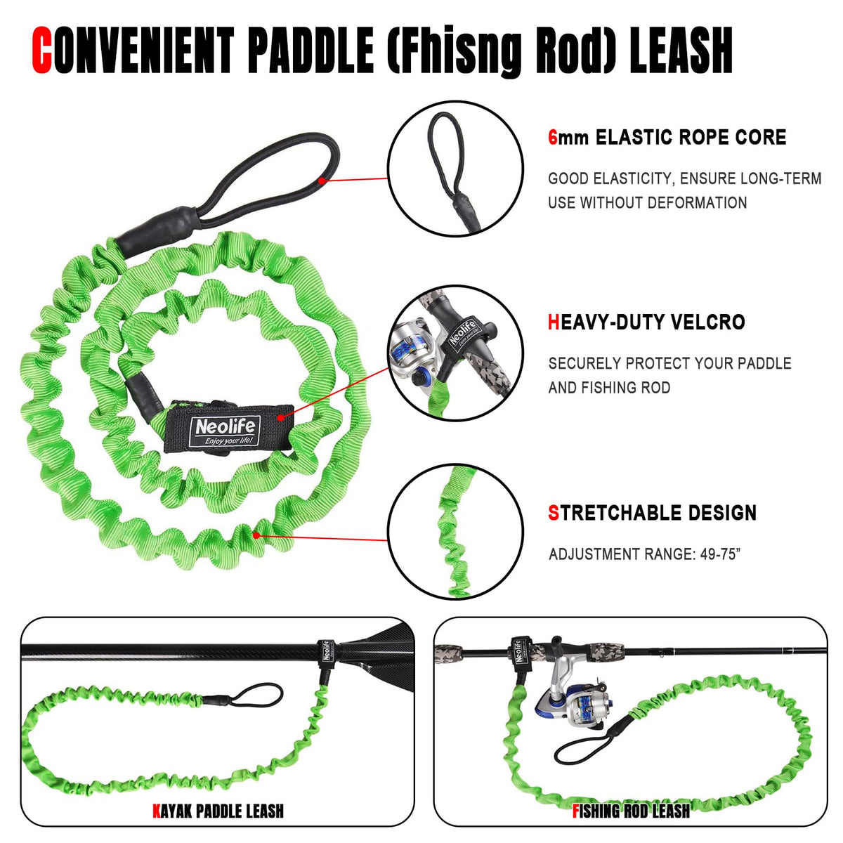 Adjustable Kayak Paddle with Leash U627