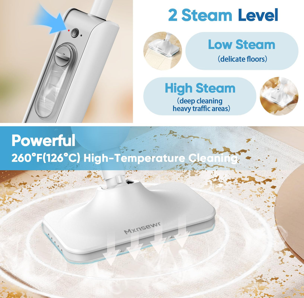Multi-Functional Steam Mop with 2 Steam Level F4417