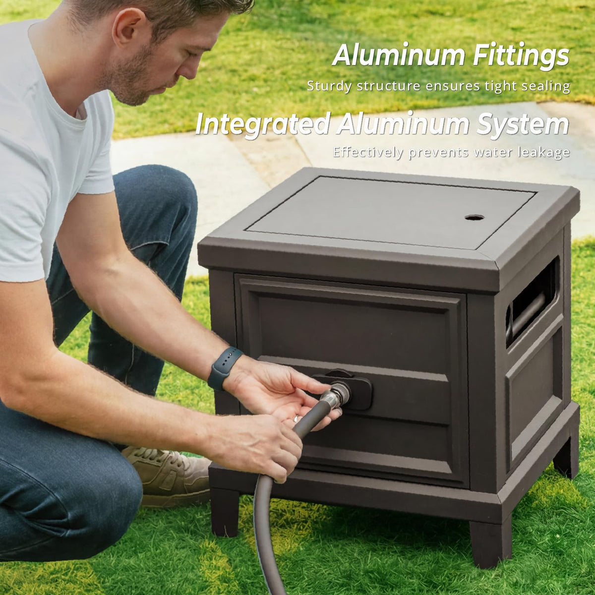 Heavy Duty Steel Garden Hose Reel Deck Box R719624