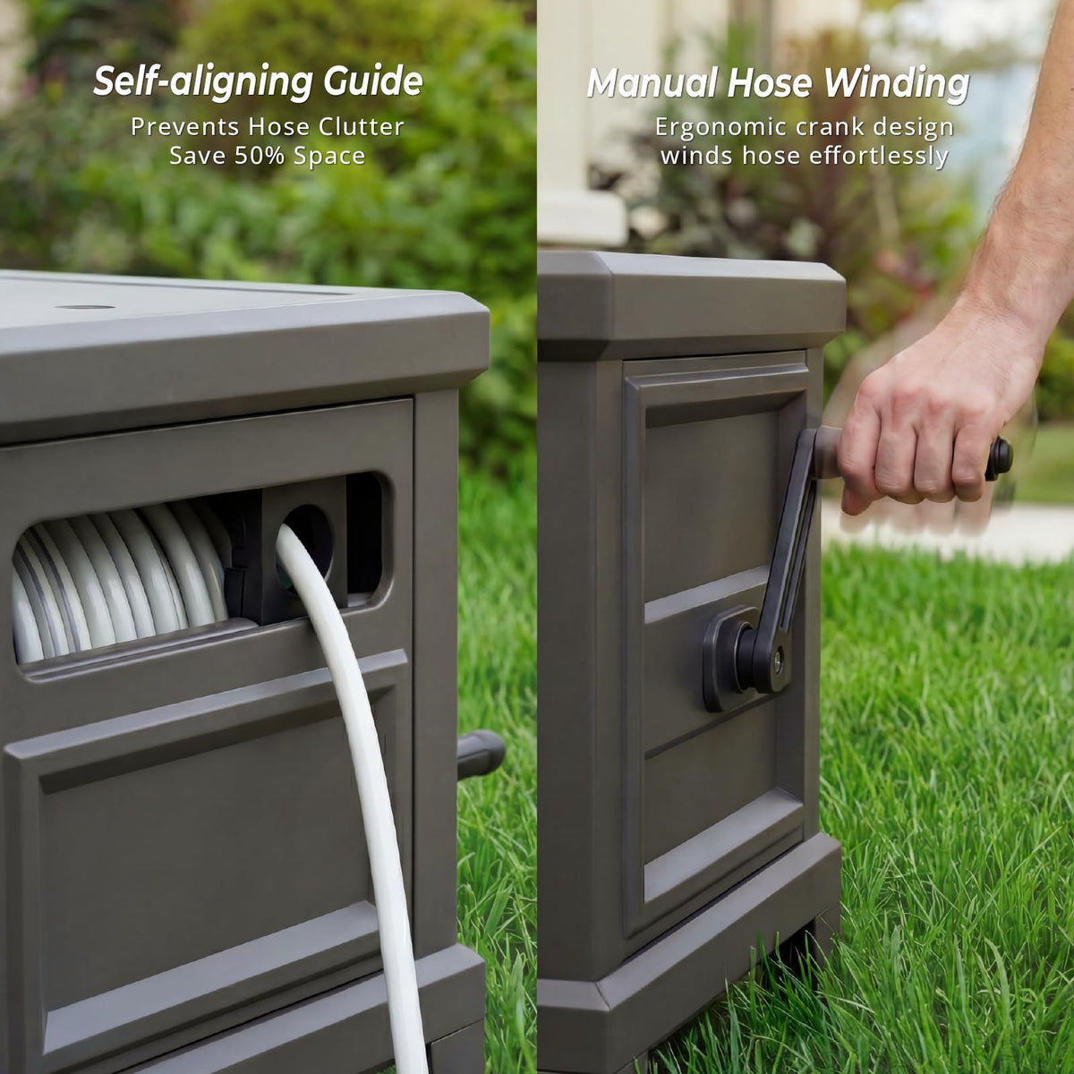 Heavy Duty Steel Garden Hose Reel Deck Box R719624