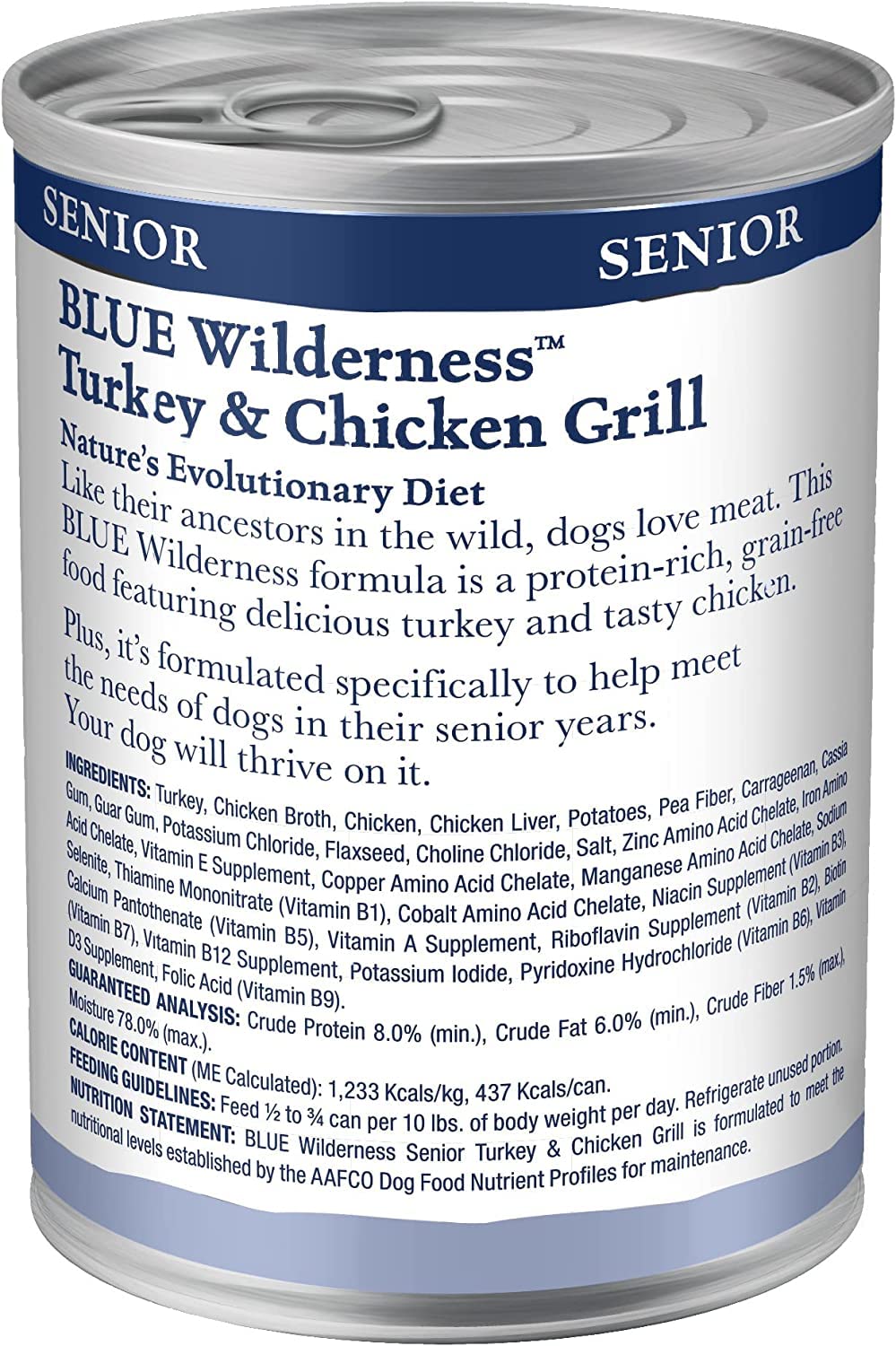 High Protein Wet Food for Senior Dogs, Turkey & Chicken, 12.5-oz Cans, Pack of 24 Y3896