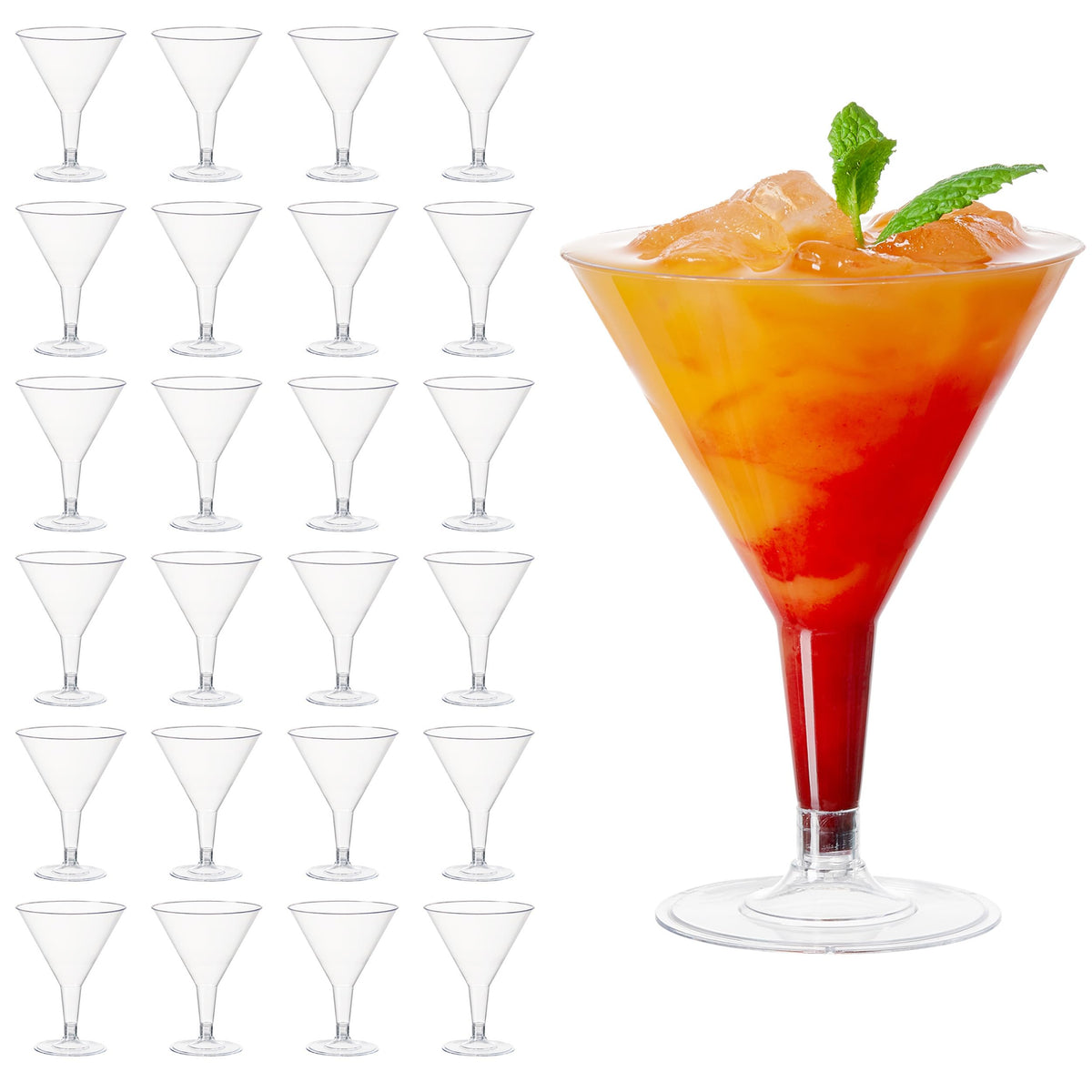 24 Oz Plastic Martini Cocktail Glasses H758