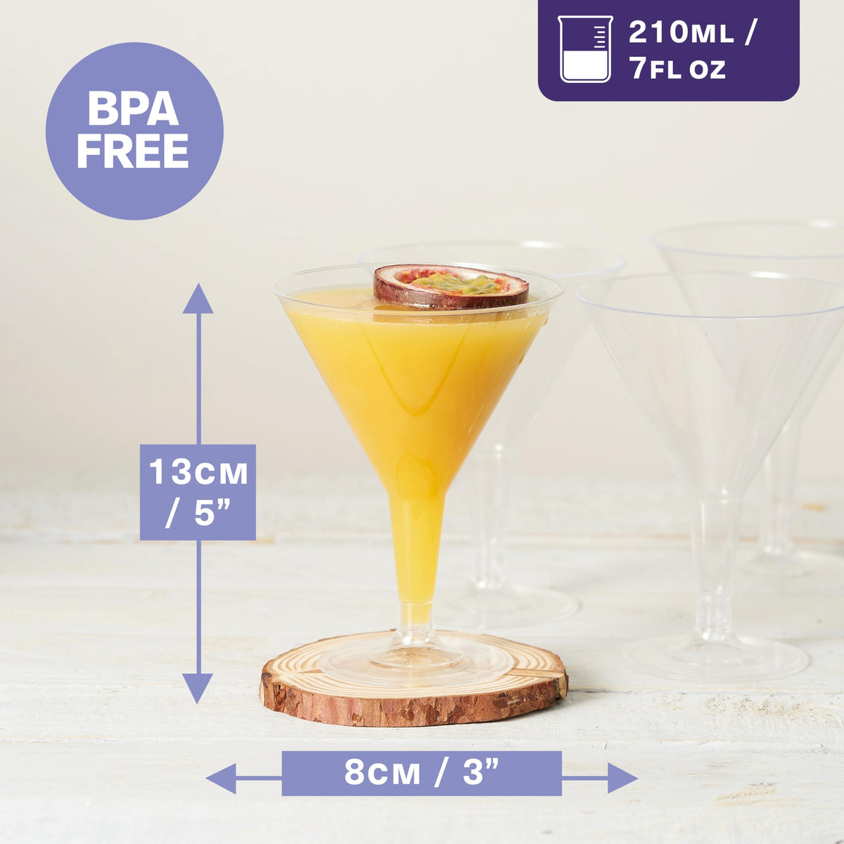 24 Oz Plastic Martini Cocktail Glasses H758