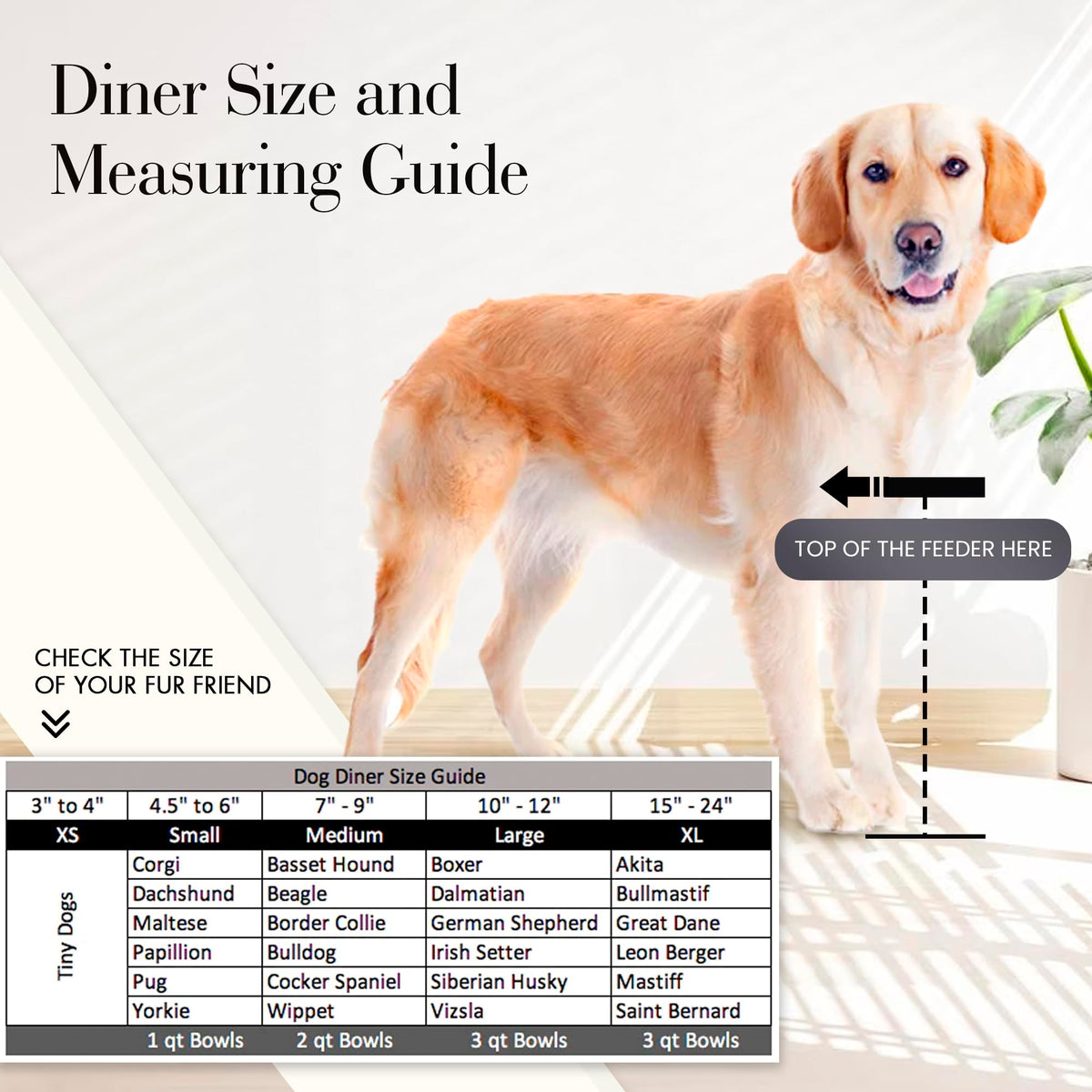 Black Triple Bowl Dog and Cat Feeder Stand with 3-2 Qt Stainless Bowls X80387