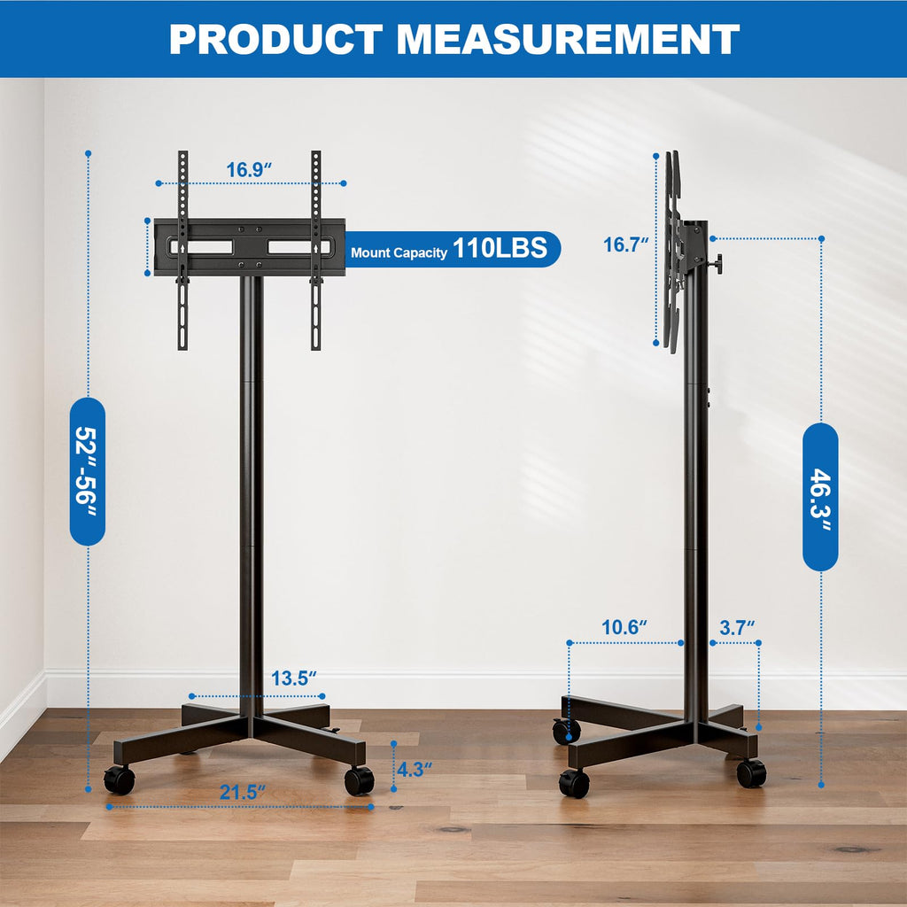 Mobile TV Cart Rolling TV Stand for 23-65 Inch TVs I180547