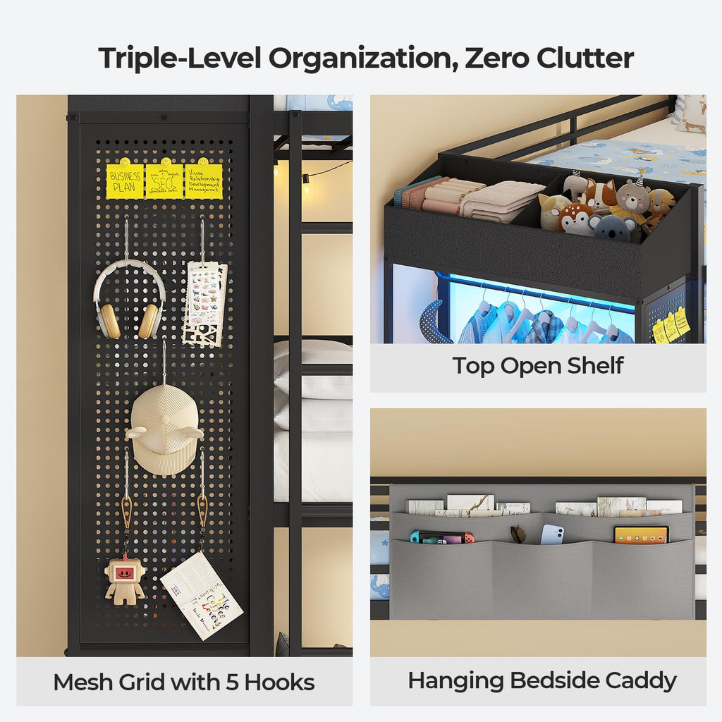 Triple Bunk Bed with 6 Storage Drawers O17388