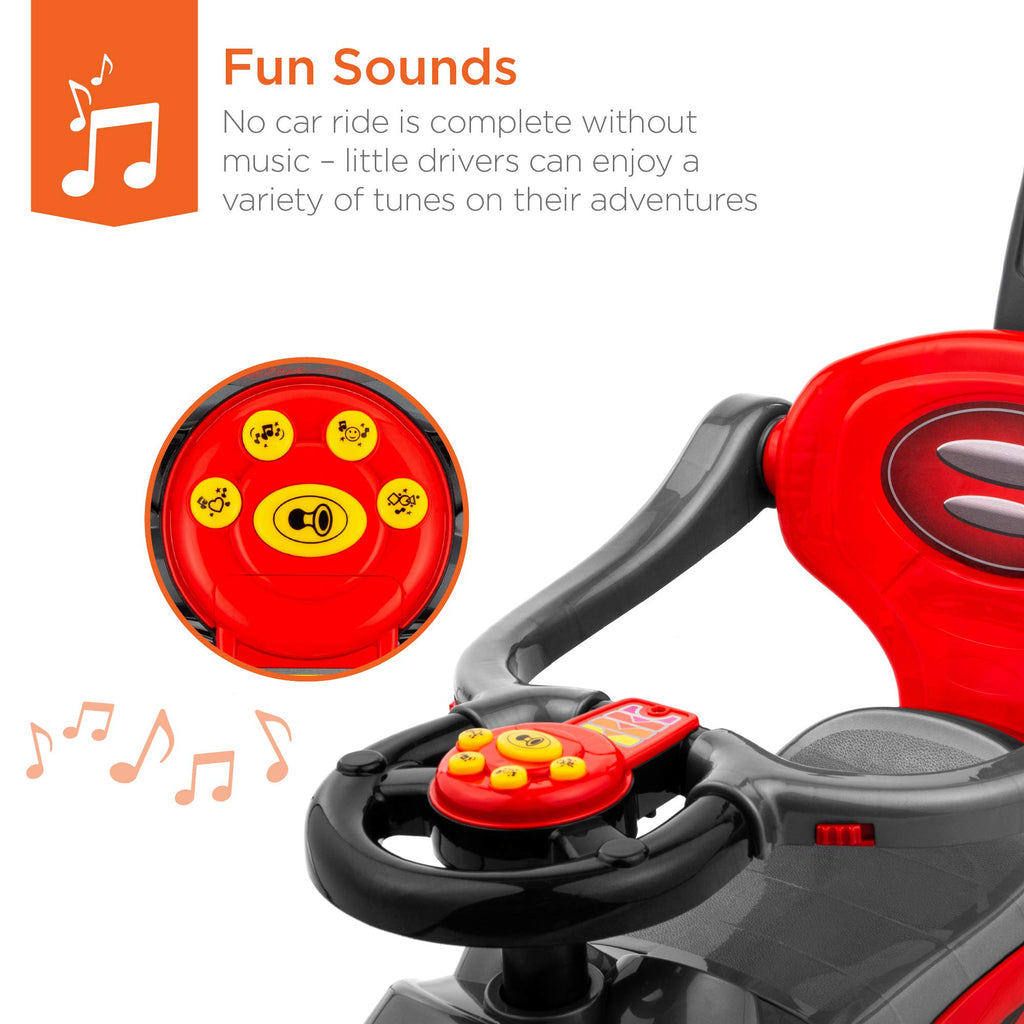 Kids 3-in-1 Push and Pedal Ride On Car I13648