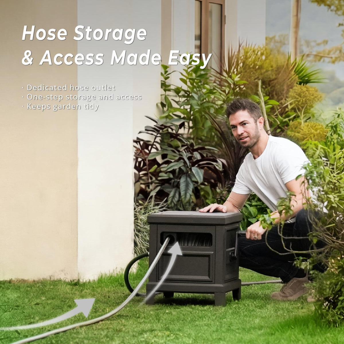 Heavy Duty Steel Garden Hose Reel Deck Box R719624