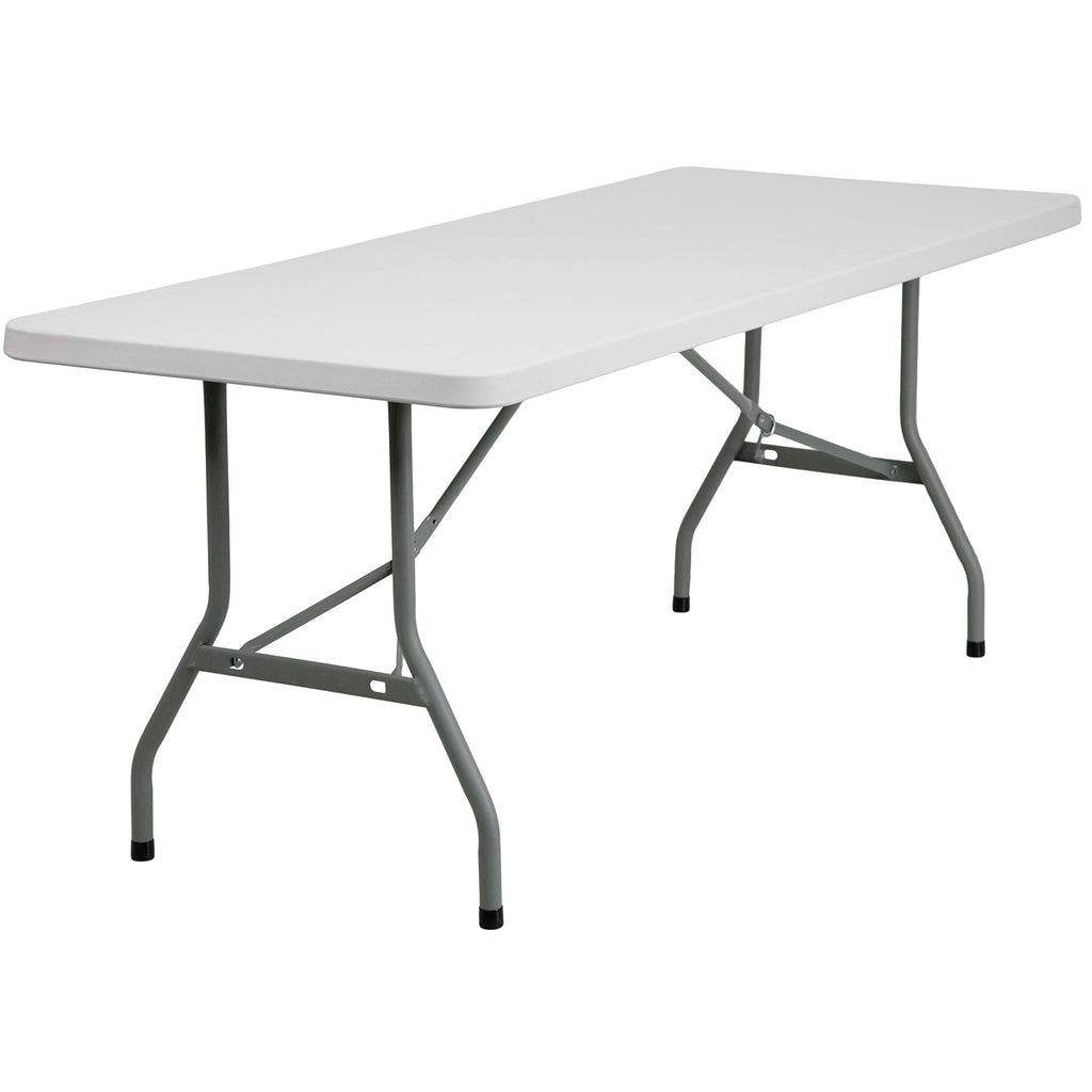 6-Foot Granite White Plastic Folding Table U38678