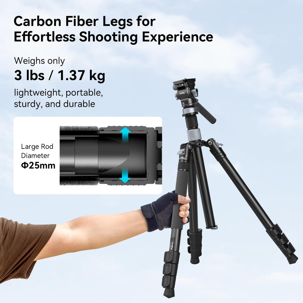 Carbon Fiber Video Travel Tripod H90536