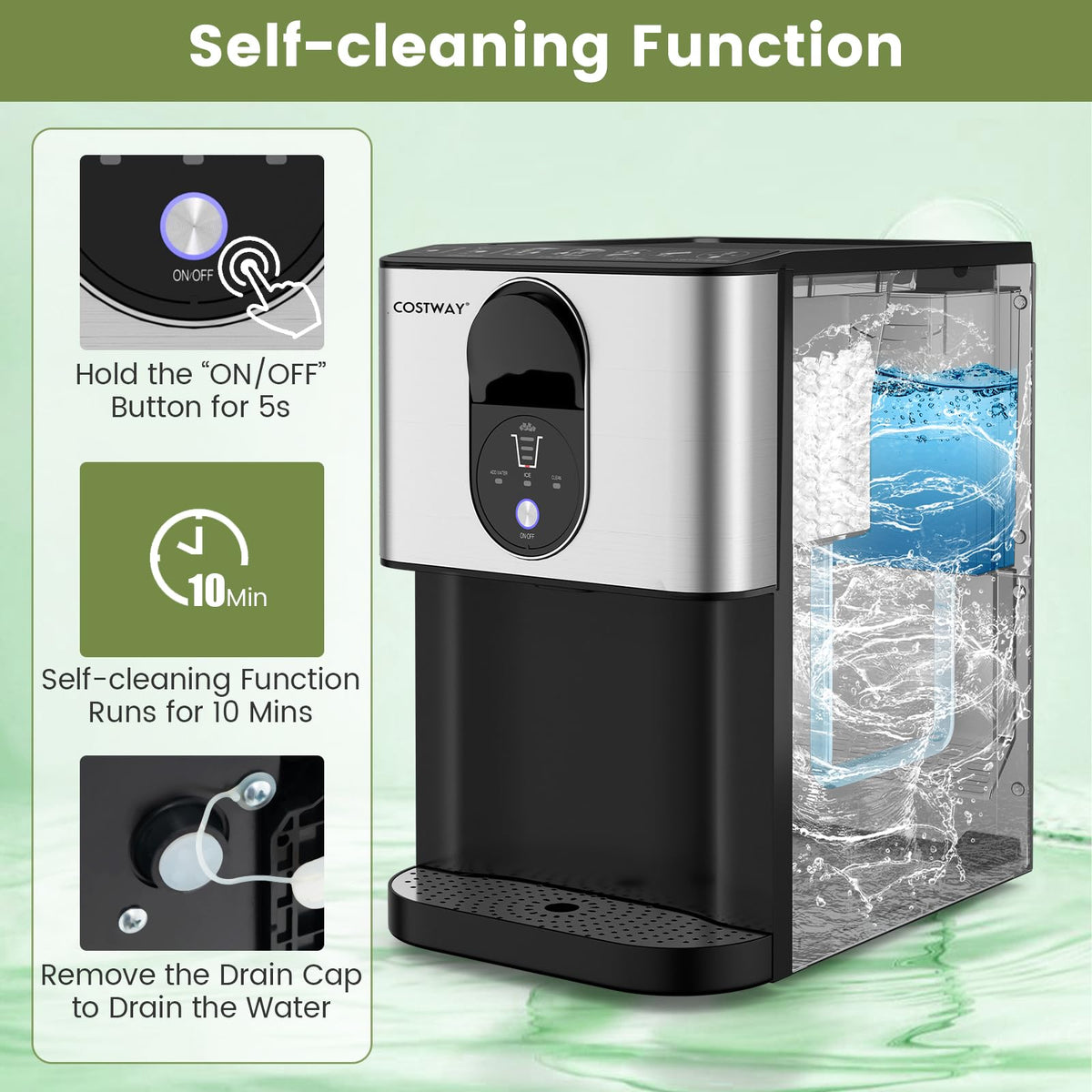 Self Dispensing Nugget Ice Maker Countertop 56Lbs/24H F28092