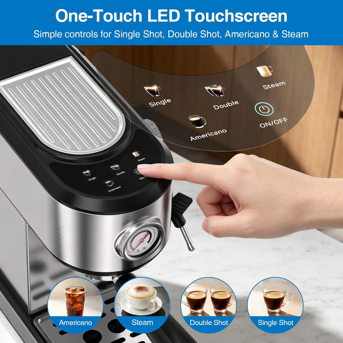 20 Bar Espresso Machine with Milk Frother V834304