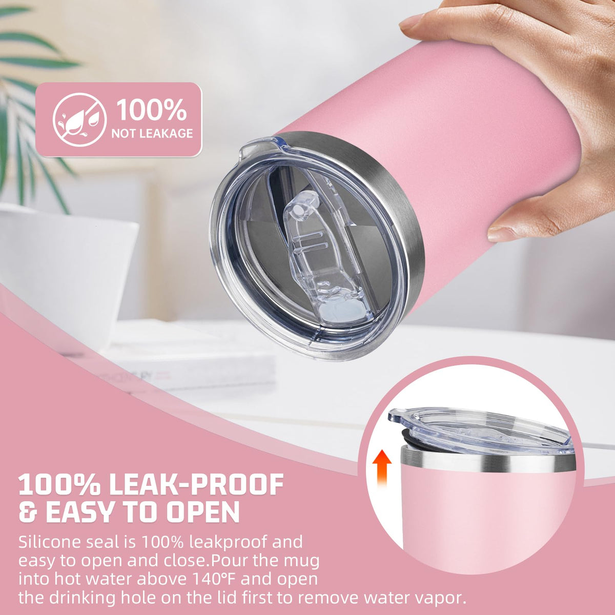 20 oz Stainless Steel Insulated Tumbler with Lids and Straws S765820