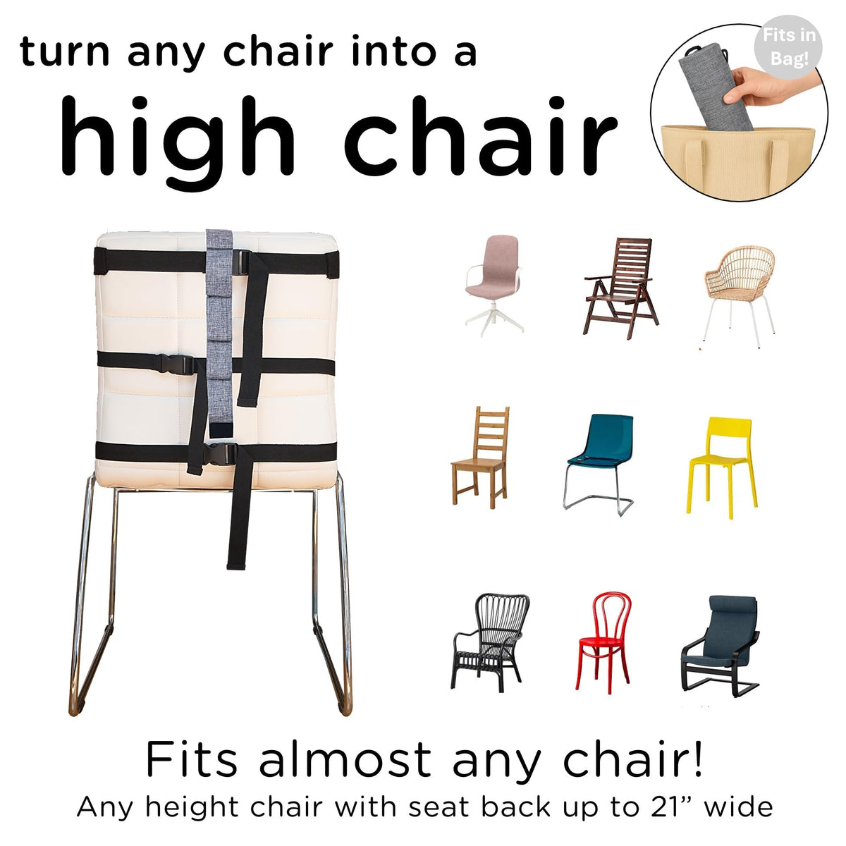 Compact Travel High Chair Portable Baby Harness Seat J23971
