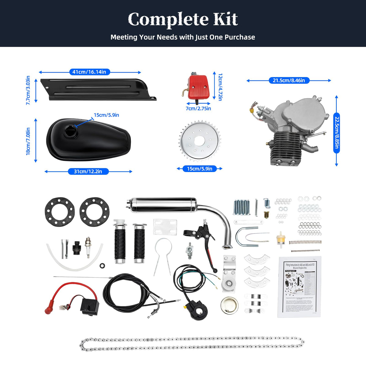 100CC 2 Stroke Bicycle Engine Kit Q4002