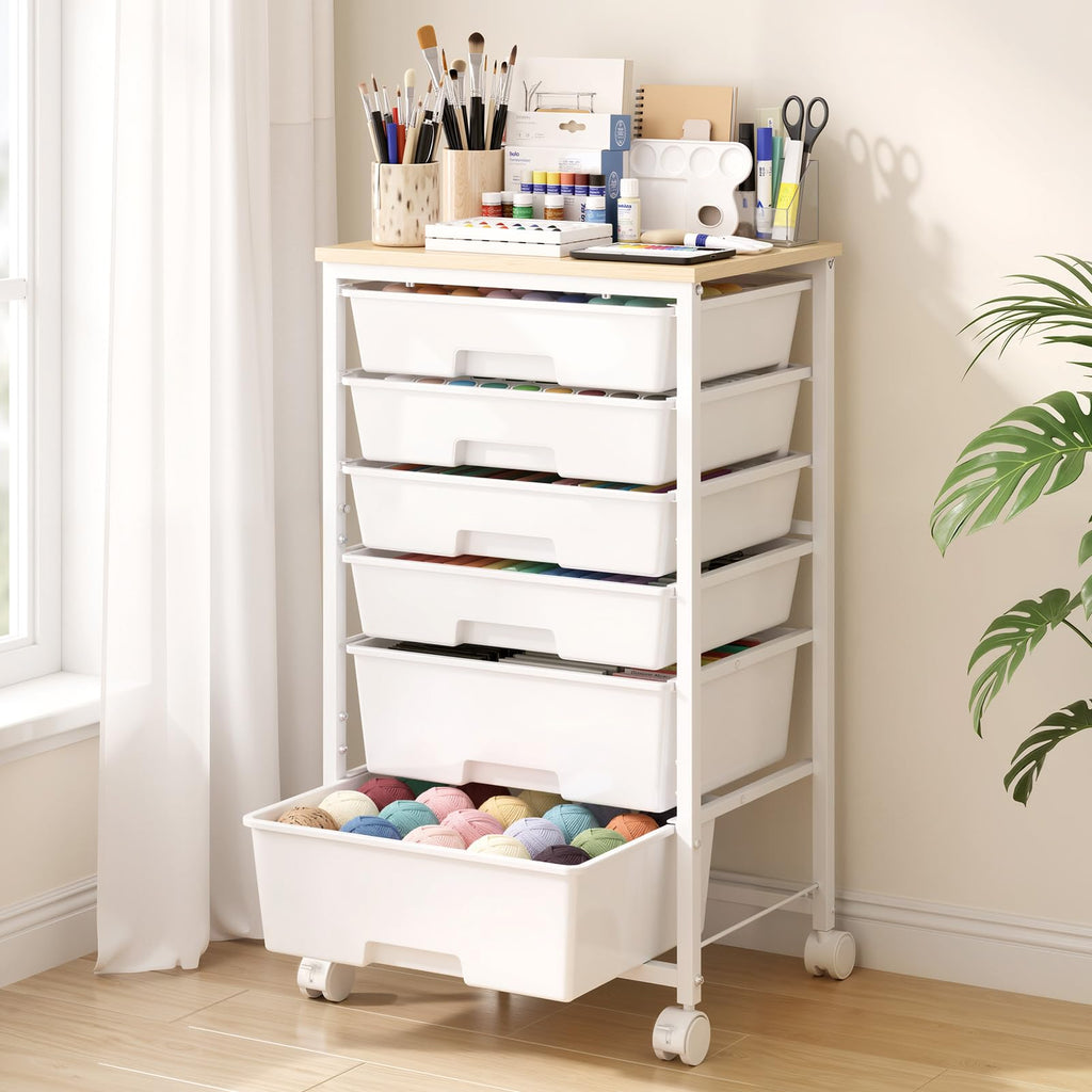 Rolling Storage Cart with 6 Drawers C2744