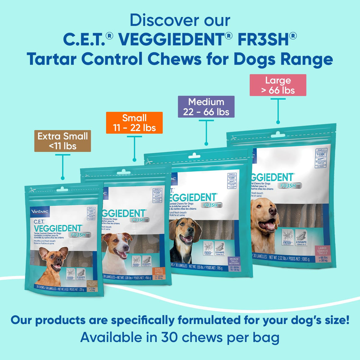 Plaque and Tartar Control Chews for Dogs, Medium V186822