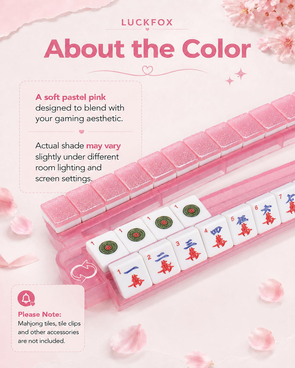 Pink Glitter Acrylic Mahjong Racks with Pushers Set of 4 F9773