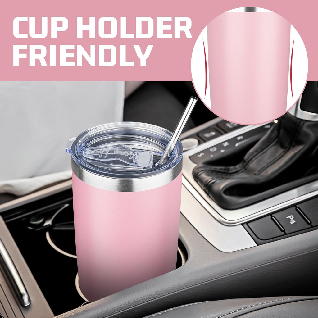20 oz Stainless Steel Insulated Tumbler with Lids and Straws S765820