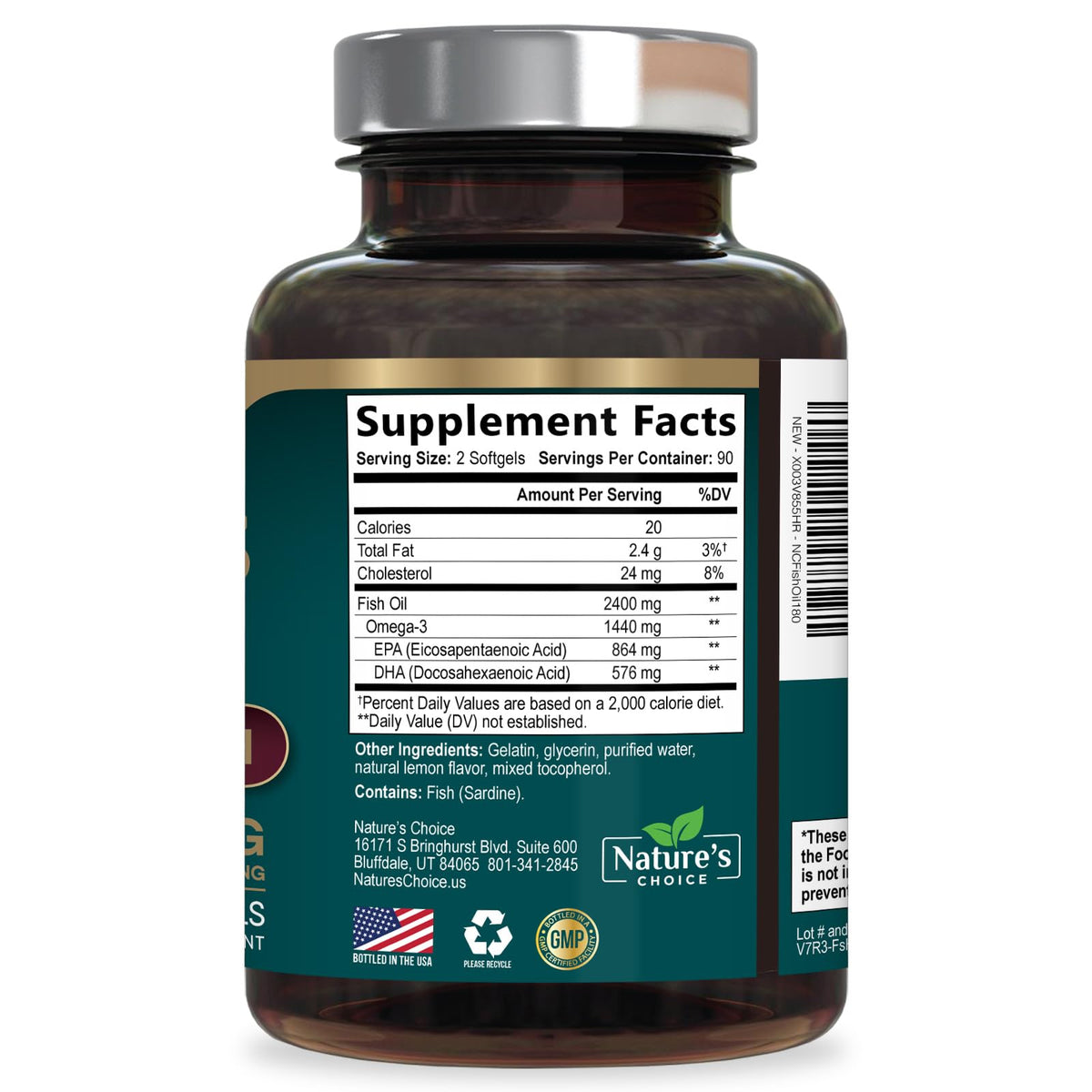 Omega 3 Fish Oil 2400mg Softgels Q600