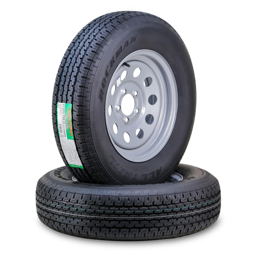 Trailer Tire Wheel ST205/75R15 8-Ply Silver Rim P167