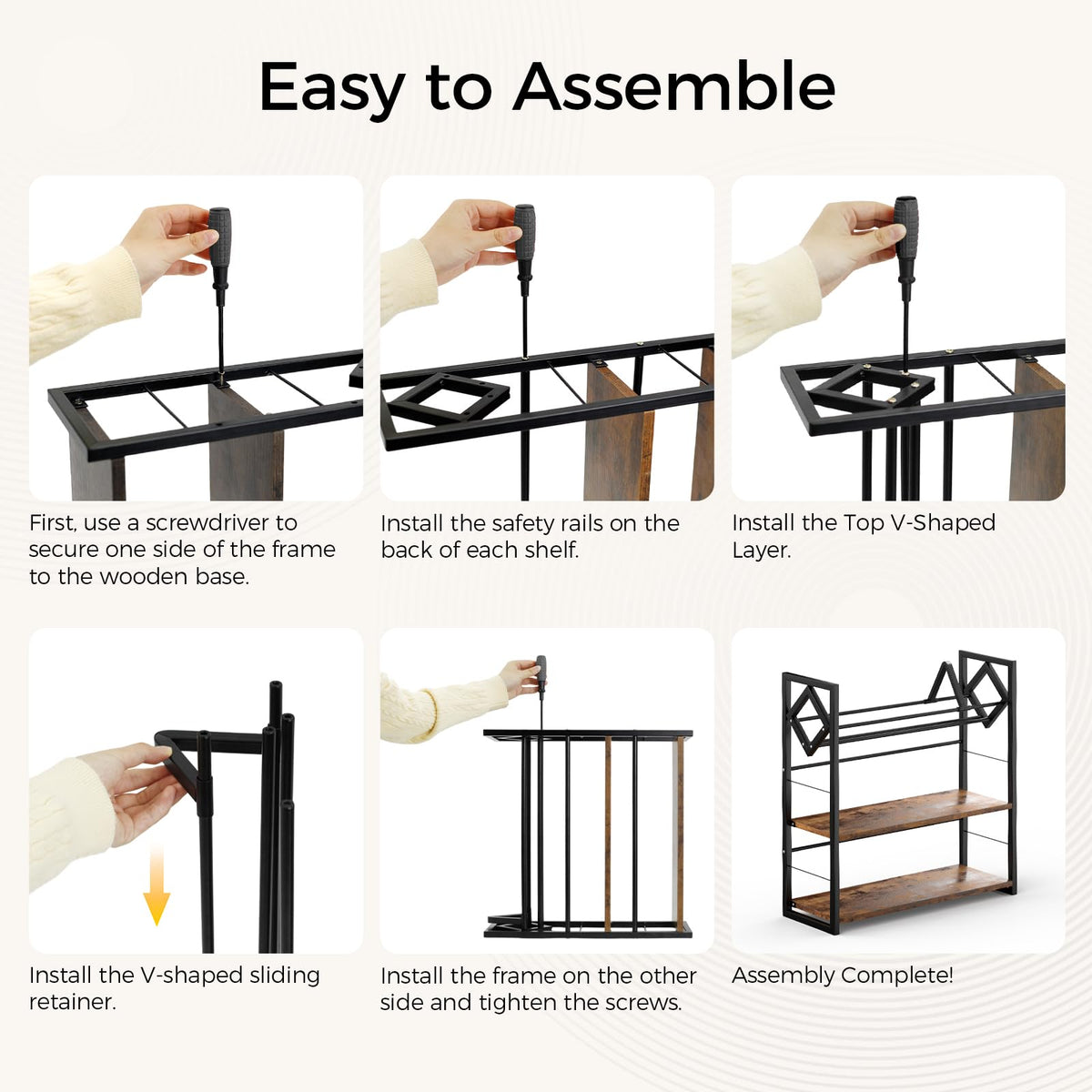 3-Tier Wooden and Metal CD Storage Rack N290