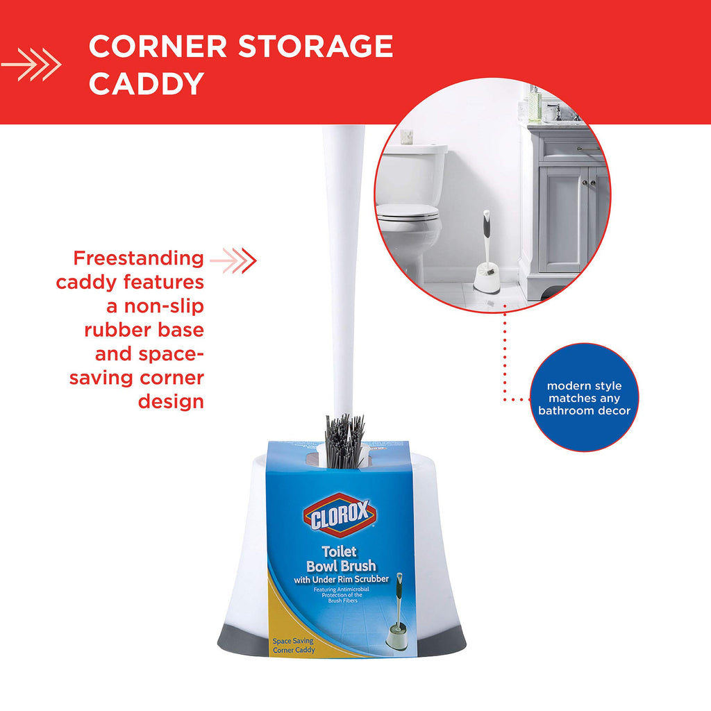White Toilet Bowl Brush with Storage Caddy Q405