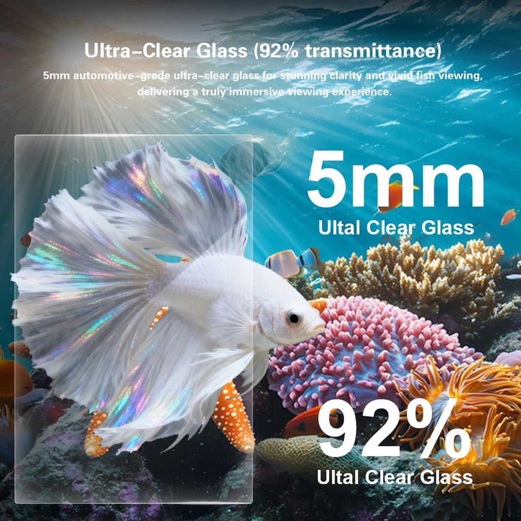 2.8 Gallon Glass Fish Tank with Light and Filter B511588