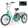 24/26 Inch 350W Electric Tricycle with Removable 36V Battery and Rear Basket S2594
