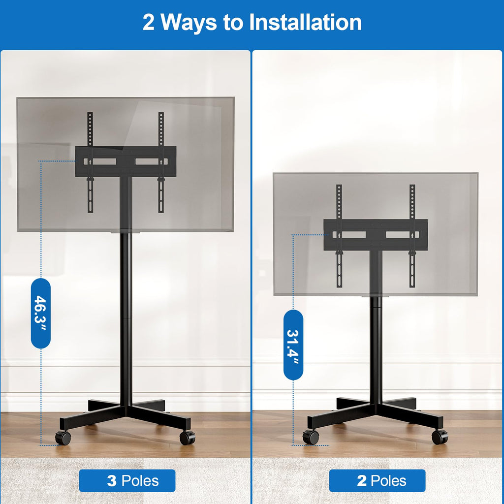 Mobile TV Cart Rolling TV Stand for 23-65 Inch TVs I180547