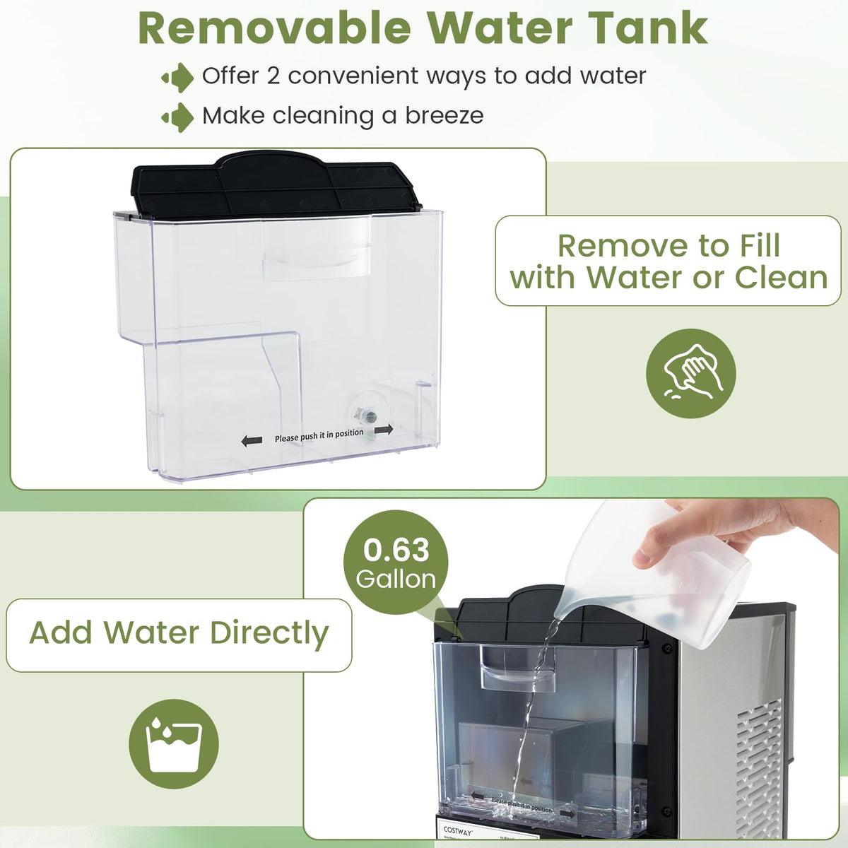 Self Dispensing Nugget Ice Maker Countertop 56Lbs/24H F28092