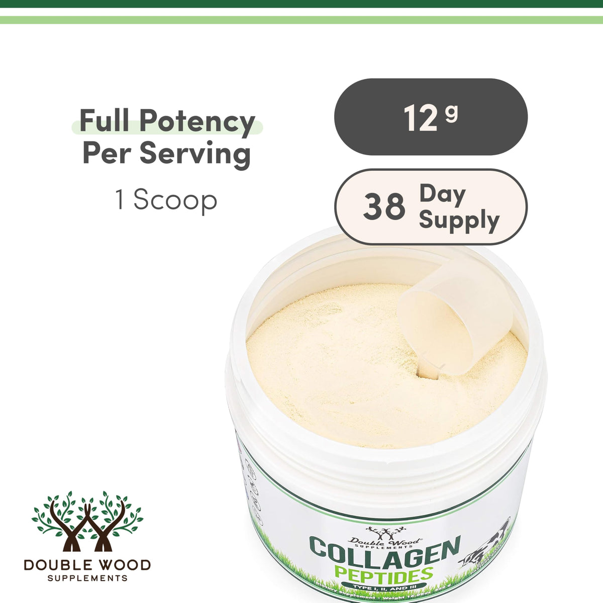 Collagen Peptides Powder Type I II III 16 oz O847