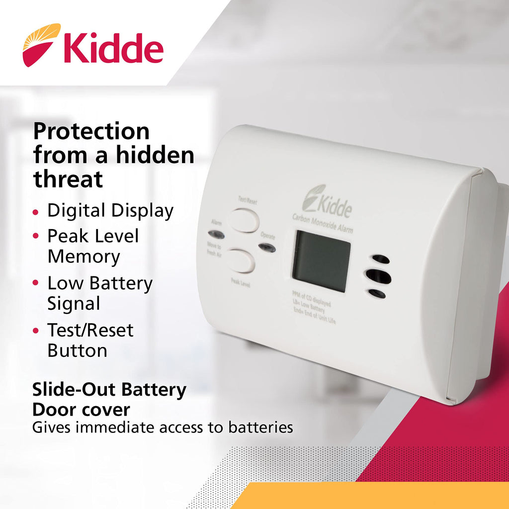 Carbon Monoxide Detector, AA Battery Powered CO Alarm O50641