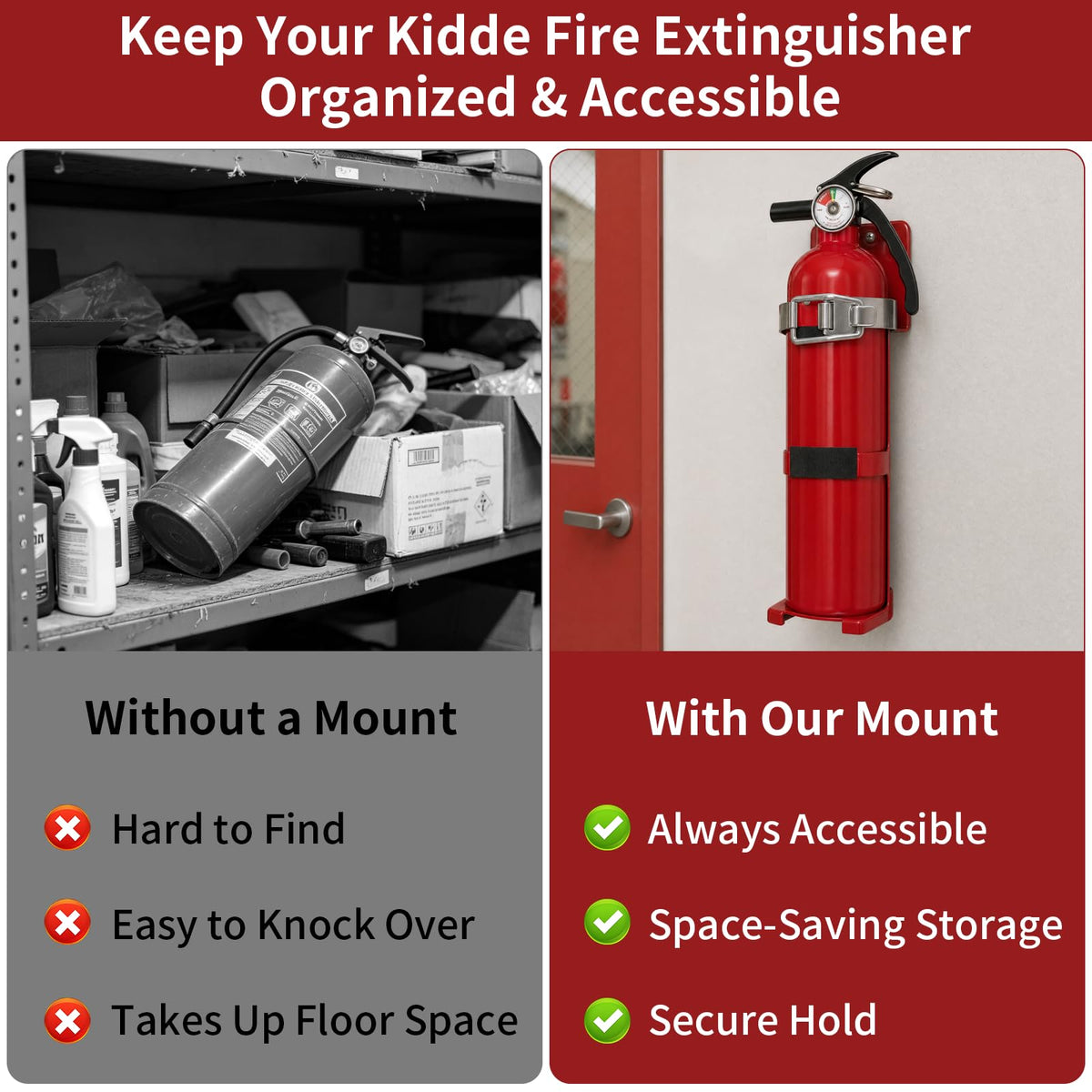 Fire Extinguisher Bracket Quick Release Anti-Vibration Mount Holder G59862