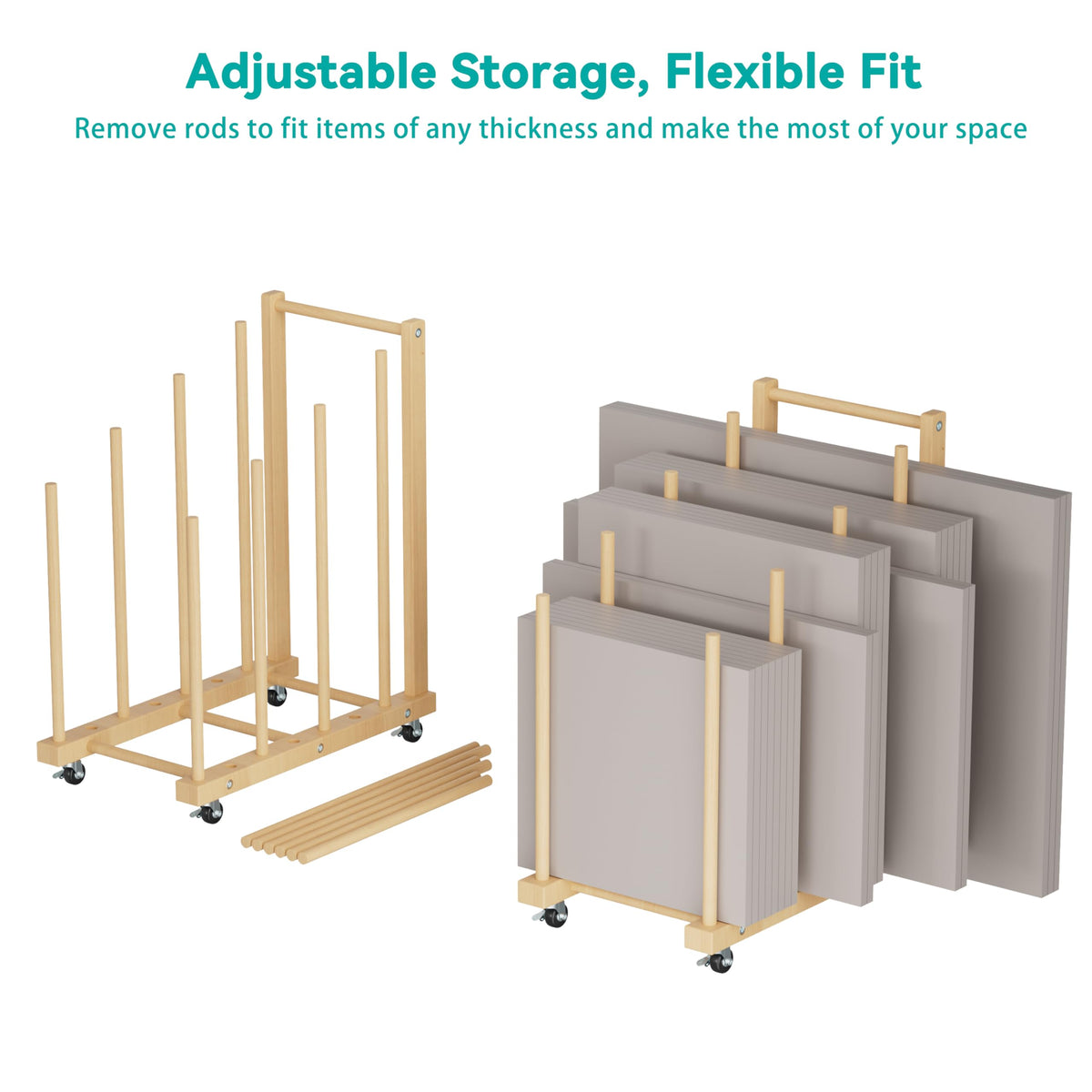 Canvas Storage Rack with Wheels and Handle P31339