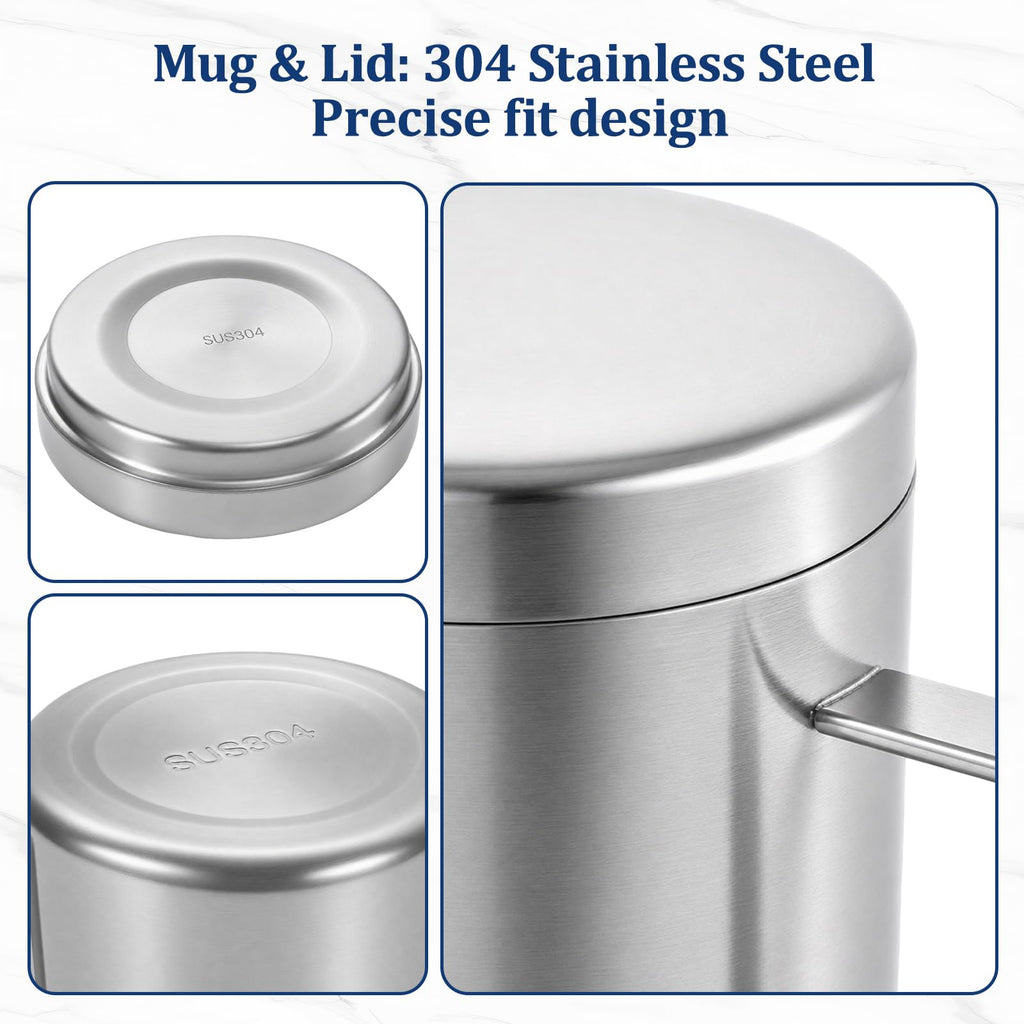 17oz Double Wall Stainless Steel Insulated Camping Mug with Lid F8245