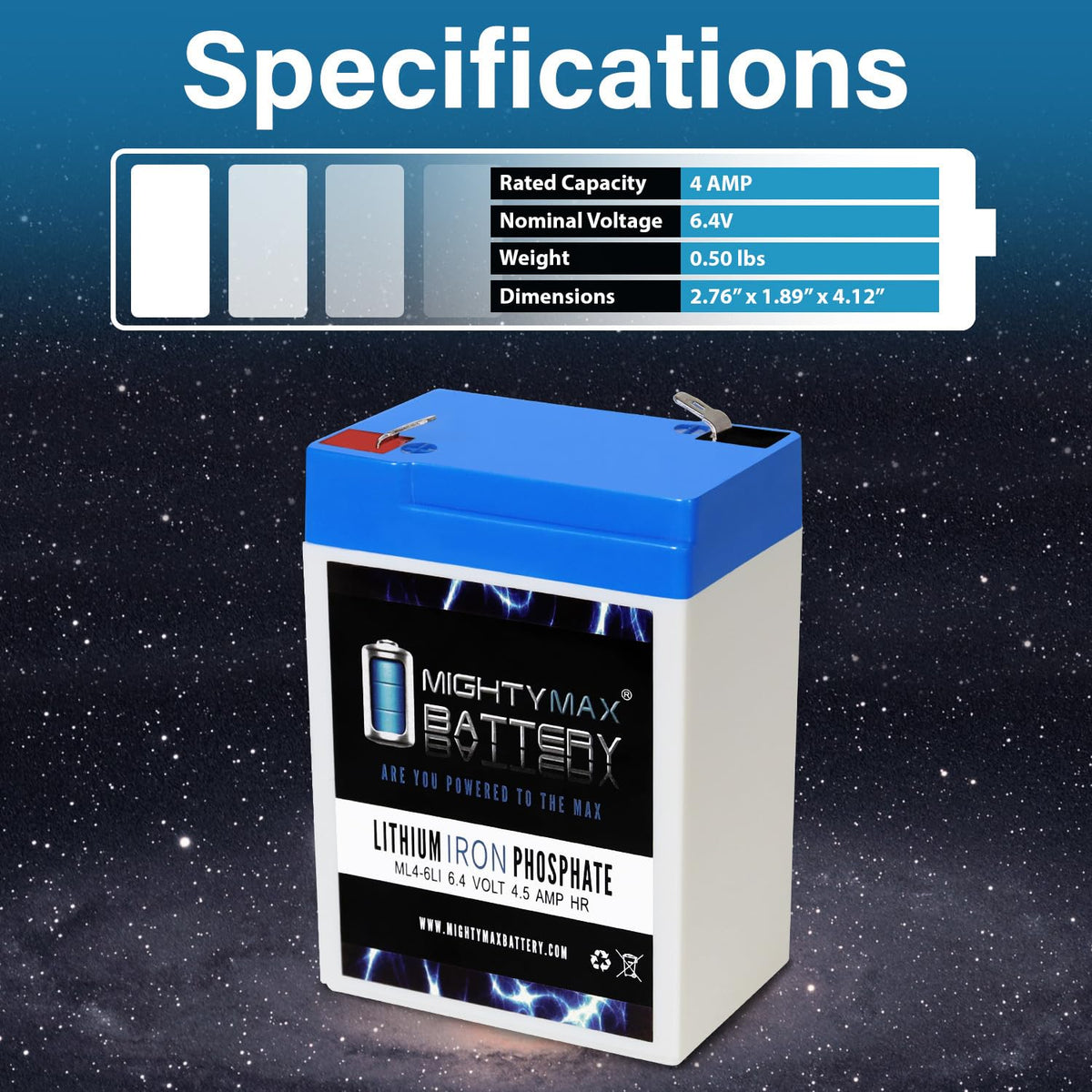 6V 4.5AH Lithium Replacement Battery Z50877
