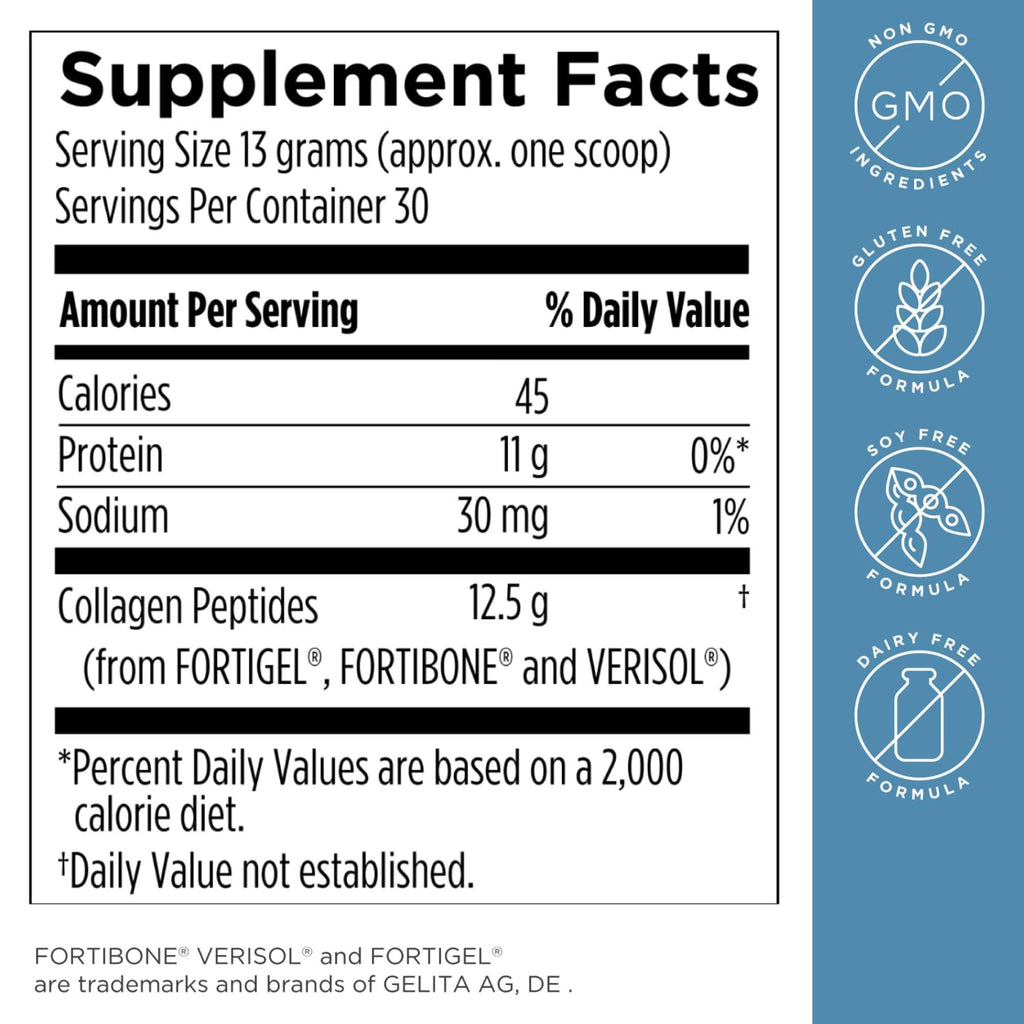 Hydrolyzed Collagen Peptides Powder Unflavored 30 Servings D96549