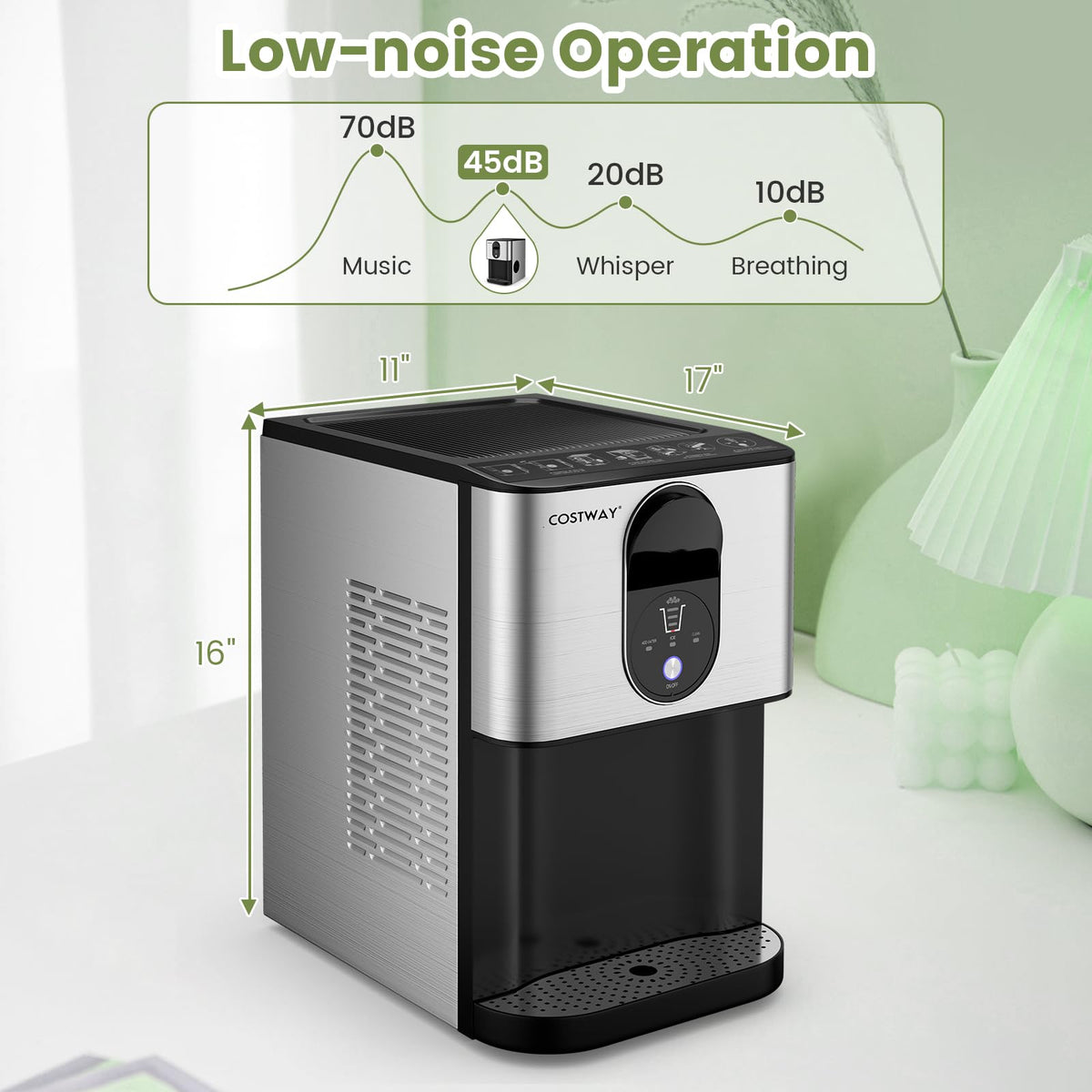 Self Dispensing Nugget Ice Maker Countertop 56Lbs/24H F28092