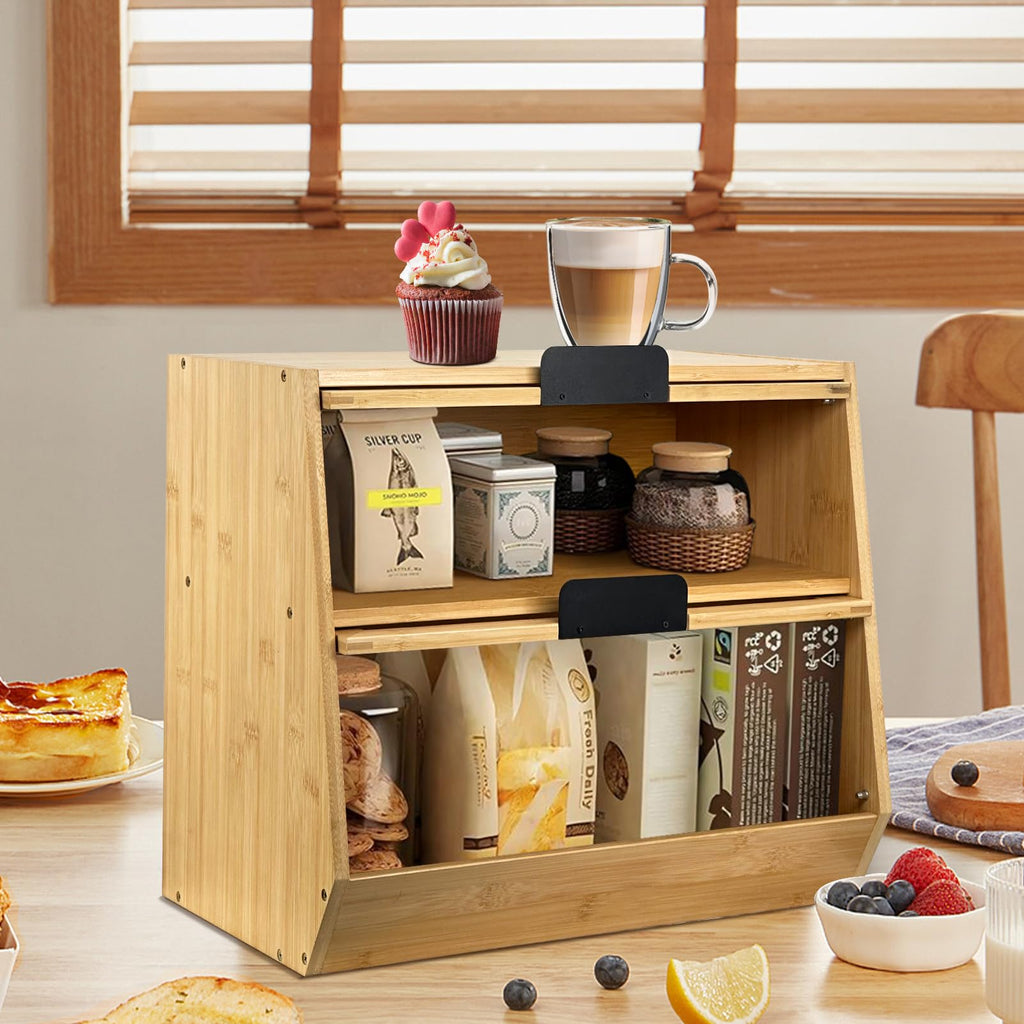 Wooden Bread Box with Window L296660