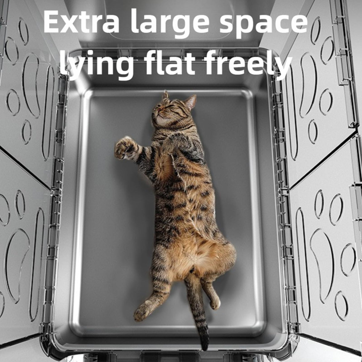 Foldable Stainless Steel Enclosed Cat Litter Box with Lid and Scoop K5359